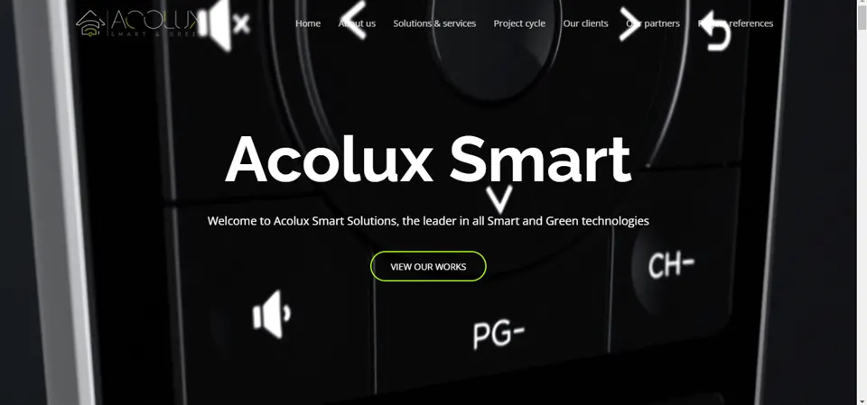 Screenshot of the Acolux Smart website
