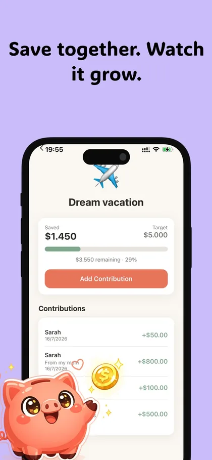 Mutual shared savings goal screen
